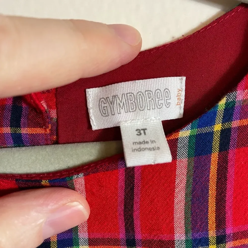 Cute Gymboree Plaid Red Toddler Girls Dress 3T